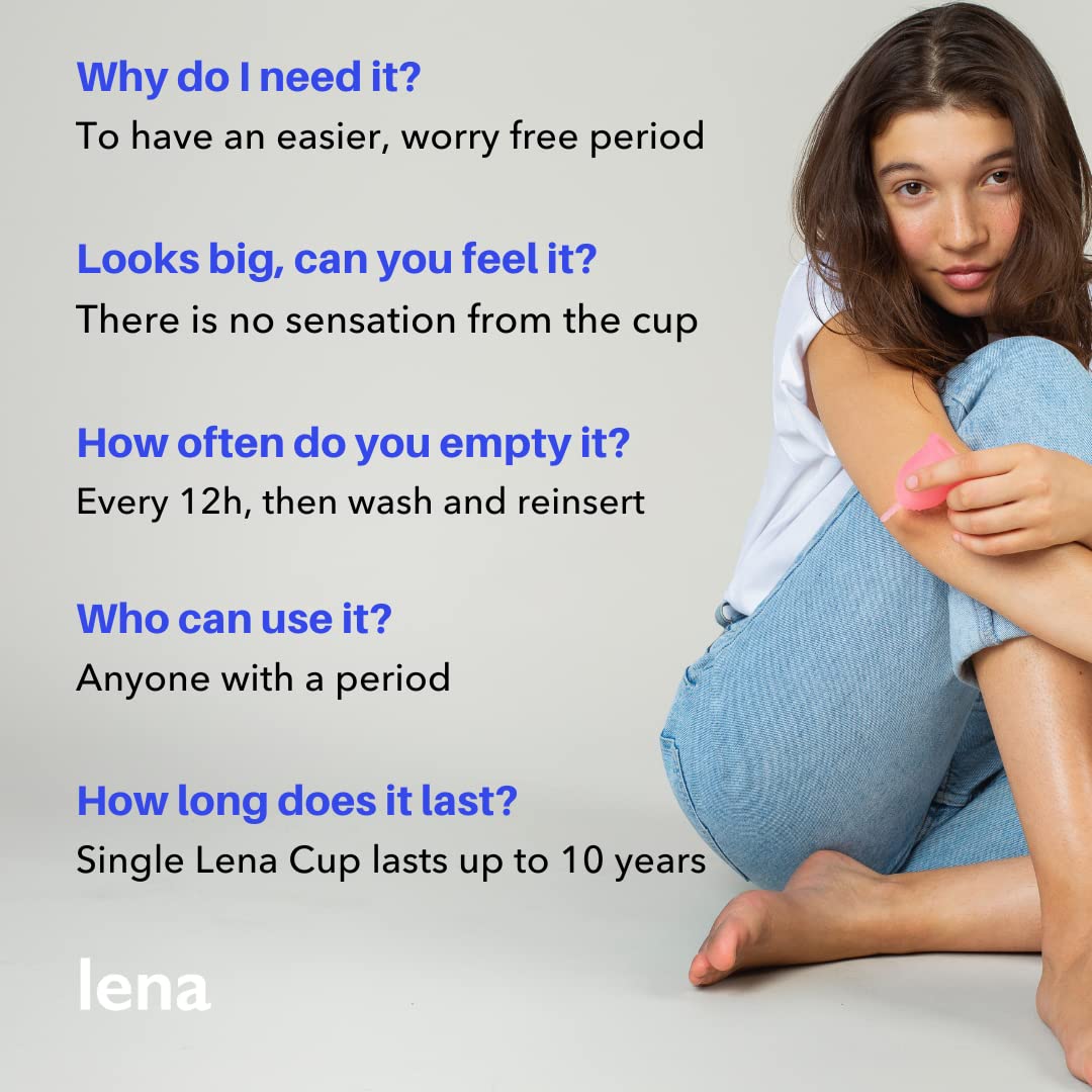 Lena Sensitive Menstrual Cups - Soft & Reusable for Light & Heavy Flow, Beginner-Friendly, Tampon, Period Underwear & Pad Altern