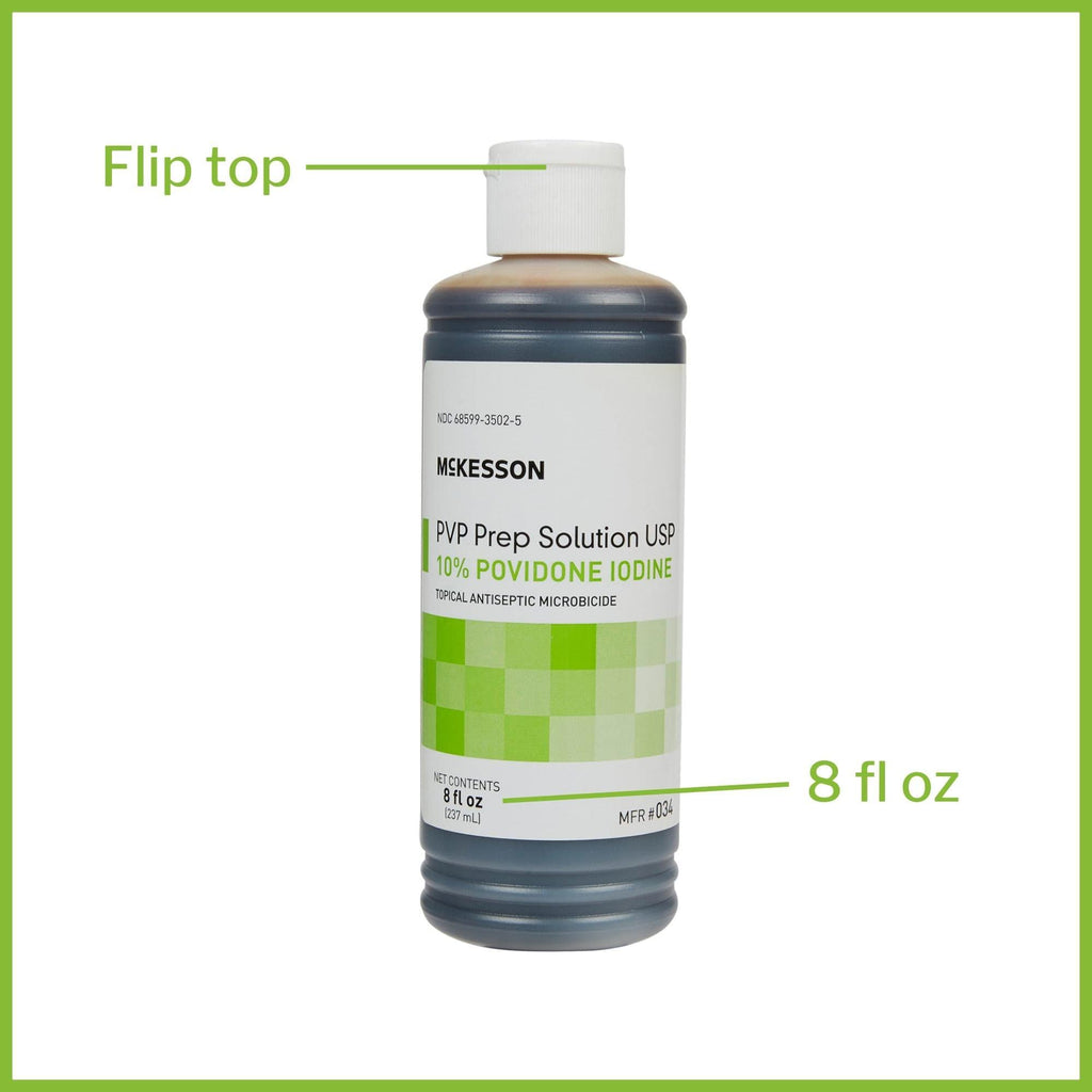 McKesson PVP Prep Solution USP, 10% Povidone-Iodine, 8 oz, 24 Count