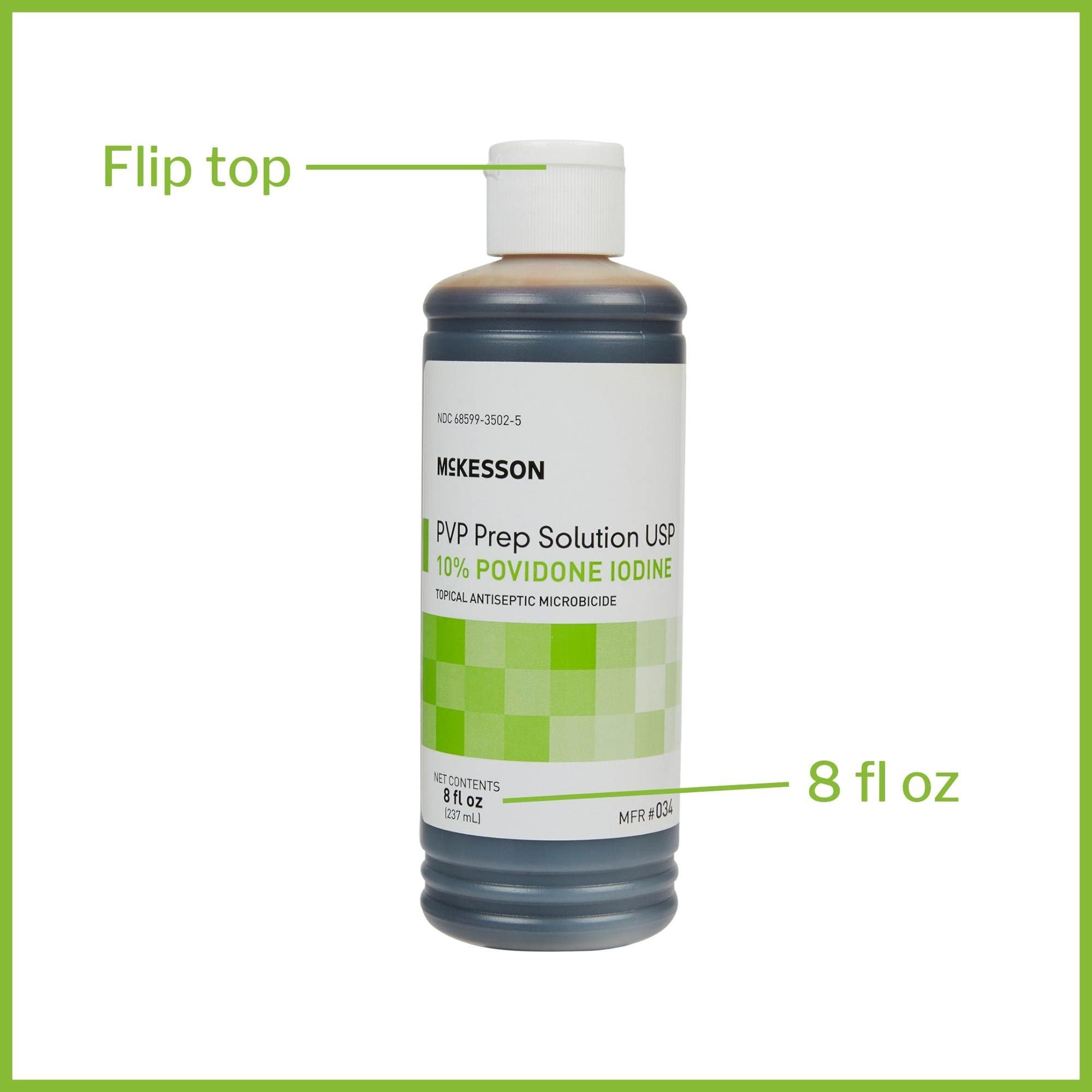 McKesson PVP Prep Solution USP, 10% Povidone-Iodine, 8 oz, 24 Count