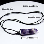 Runyangshi Dream Amethyst Pendants Single Pointed Natural Crystal Quartz Necklace 6 Faceted Chakra Crystal Wand For Men Women Ha