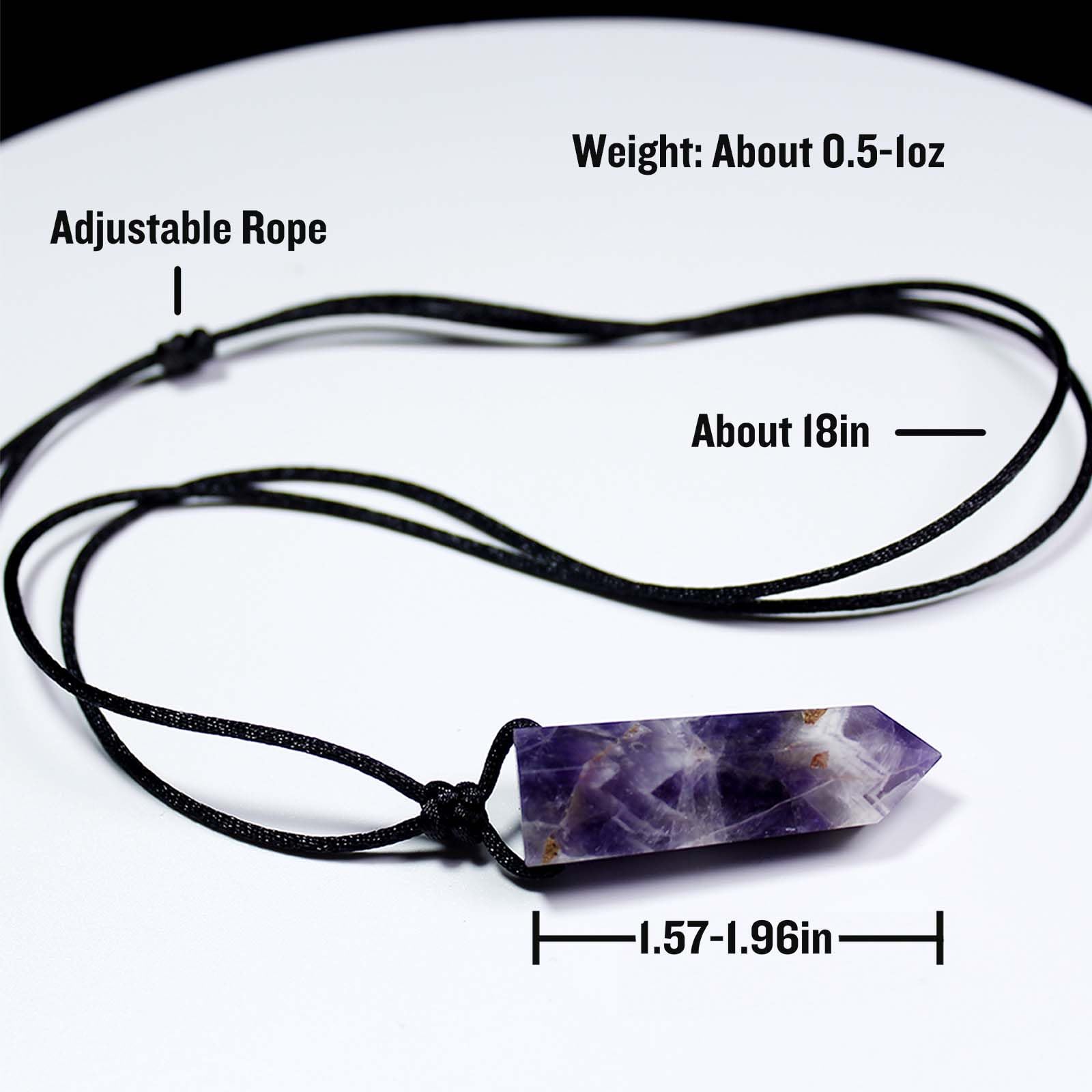 Runyangshi Dream Amethyst Pendants Single Pointed Natural Crystal Quartz Necklace 6 Faceted Chakra Crystal Wand For Men Women Ha