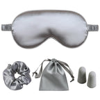 LCBD Silk Satin Sleeping Eye Mask, Silvergrey Sleep Eye Mask Night Blindfold for Women and Men, Soft Breathable Blackout Eyeshad