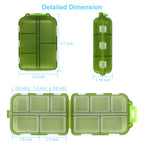2PCS Cute Pill Organizer, Travel Pill Box, Small Pill Case Container, Medicine Organizer for Purse, with 10 Compartments for Dif