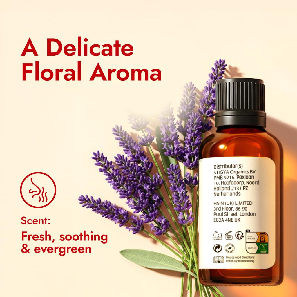 Hana Lavender Essential Oil (1 Fl Oz) Lavender Oil for Diffuser, Skin, Body, Aromatherapy, and Massage - with a Sweet, Calming
