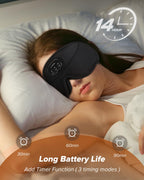 LC-dolida Sleep Headphones, White Noise Bluetooth Sleep Mask 3D Wireless Eye Mask for Sleeping, Sleep Mask with Bluetooth Headph