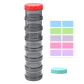 7 Day Pill Organizer Case Stackable Weekly Supplements Vitamins Pills Holder Dispenser Large Translucent Black with Extra Lid