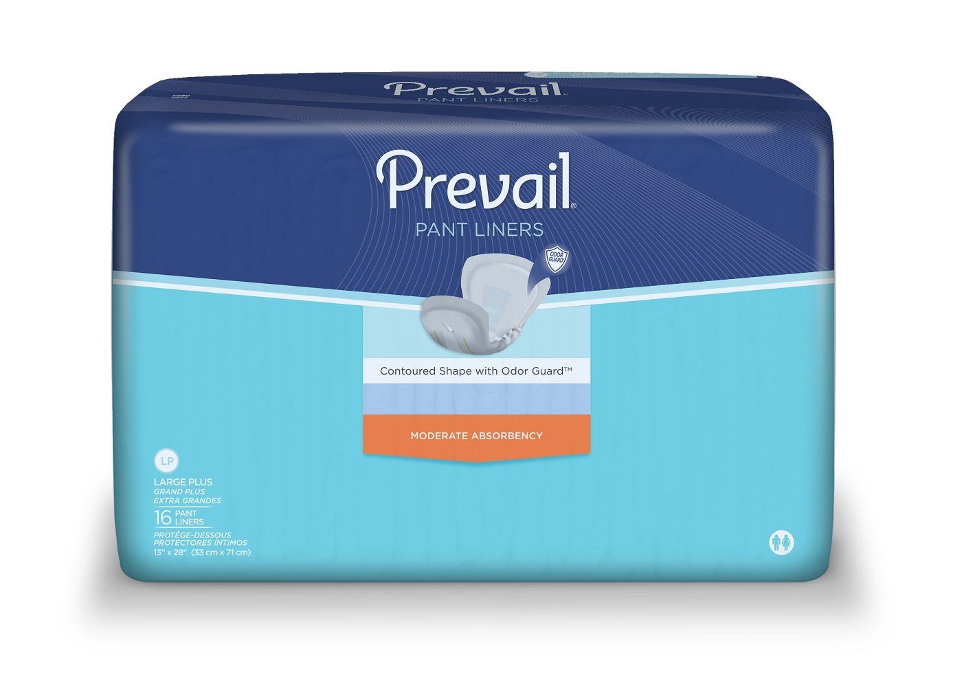 Prevail Pant Liner, Large Plus 28 Inch Length, Heavy Absorbency, PL-113/1 - Pack of 16