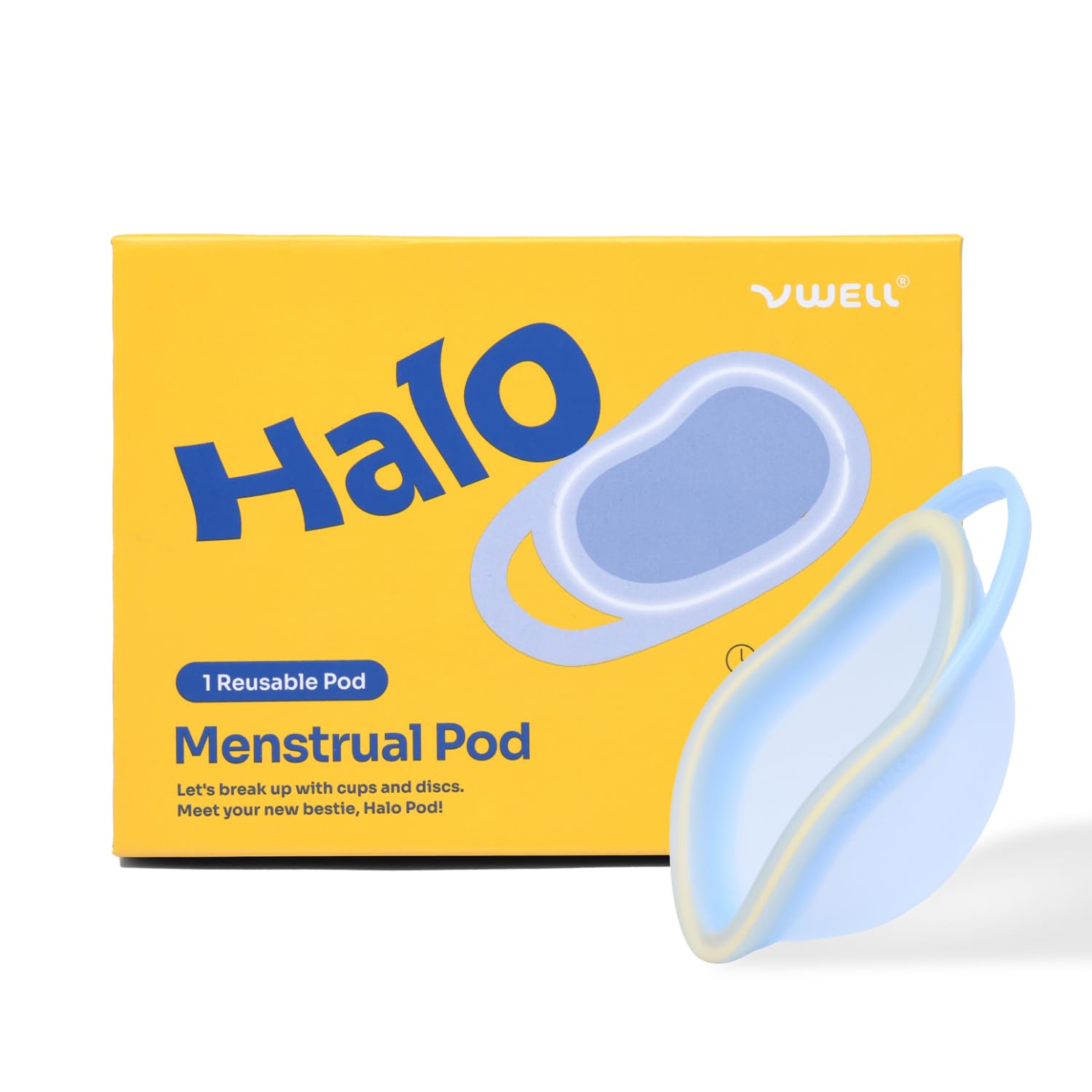 Halo Reusable Menstrual Disc Pod - One-Handed Insertion - Pull Tab for Easy Removal - Medical-Grade Silicone - Menstrual Cup, Ta
