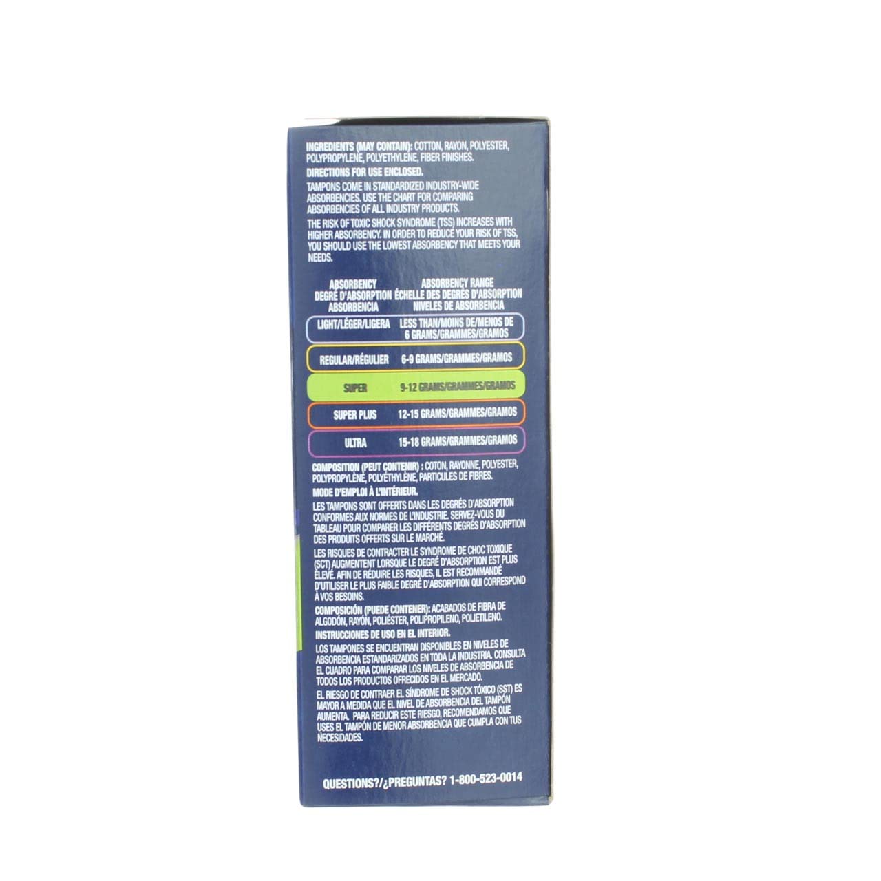Tampax Tampons Pearl Super 18 Count Unscented (Pack of 2)