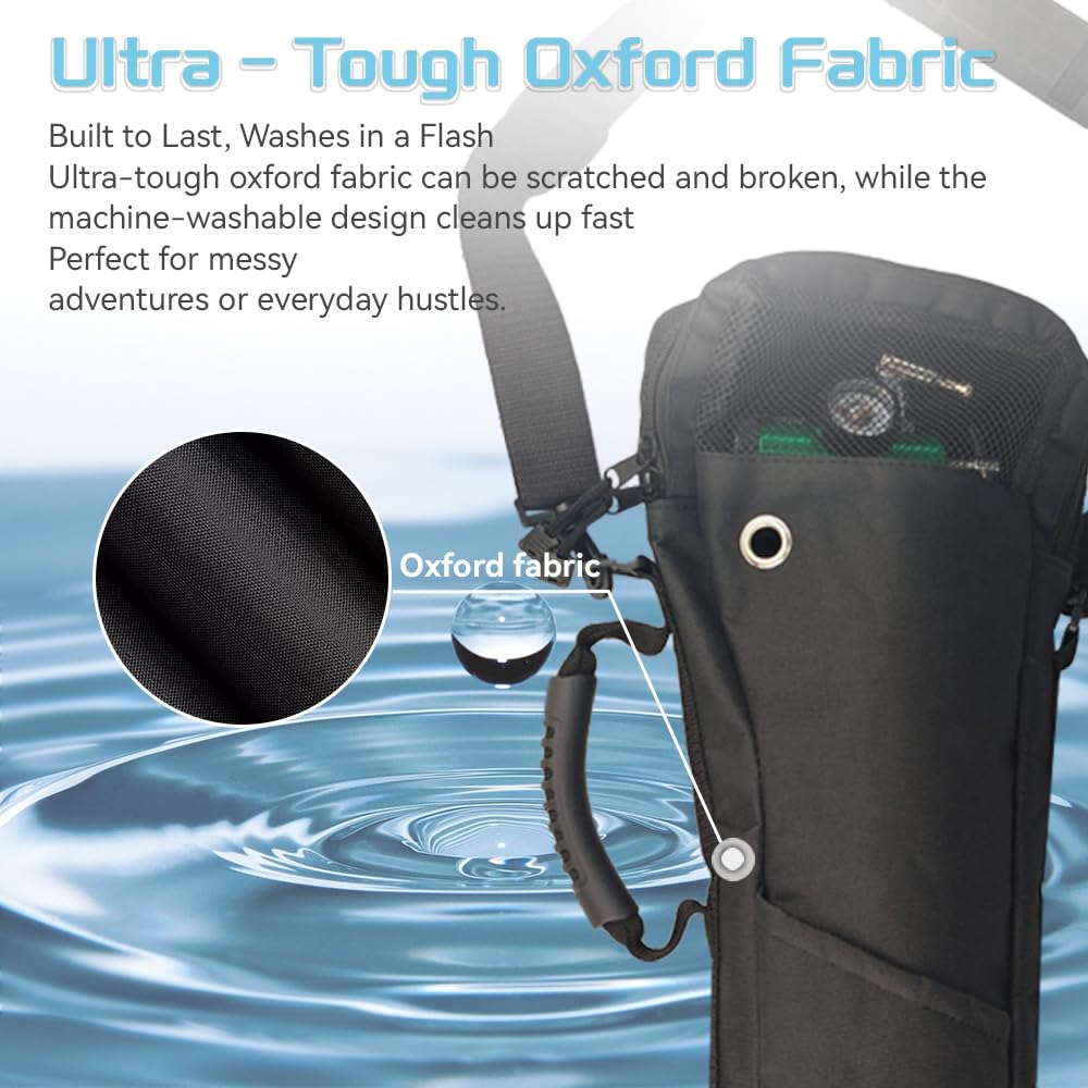 Portable Oxygen Shoulder Bag for A, B(M6), C(M9), D, M2, Ml6, M7 Size Oxygen Cylinders, Durable Oxford Material with Mesh Viewin