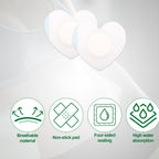 Gosknor 60pcs Castor Oil Wrap for Belly Button, 2.76x2.36 Inch Heart Shape Castor Patches Self-Adhesive & Highly Absorbent Belly