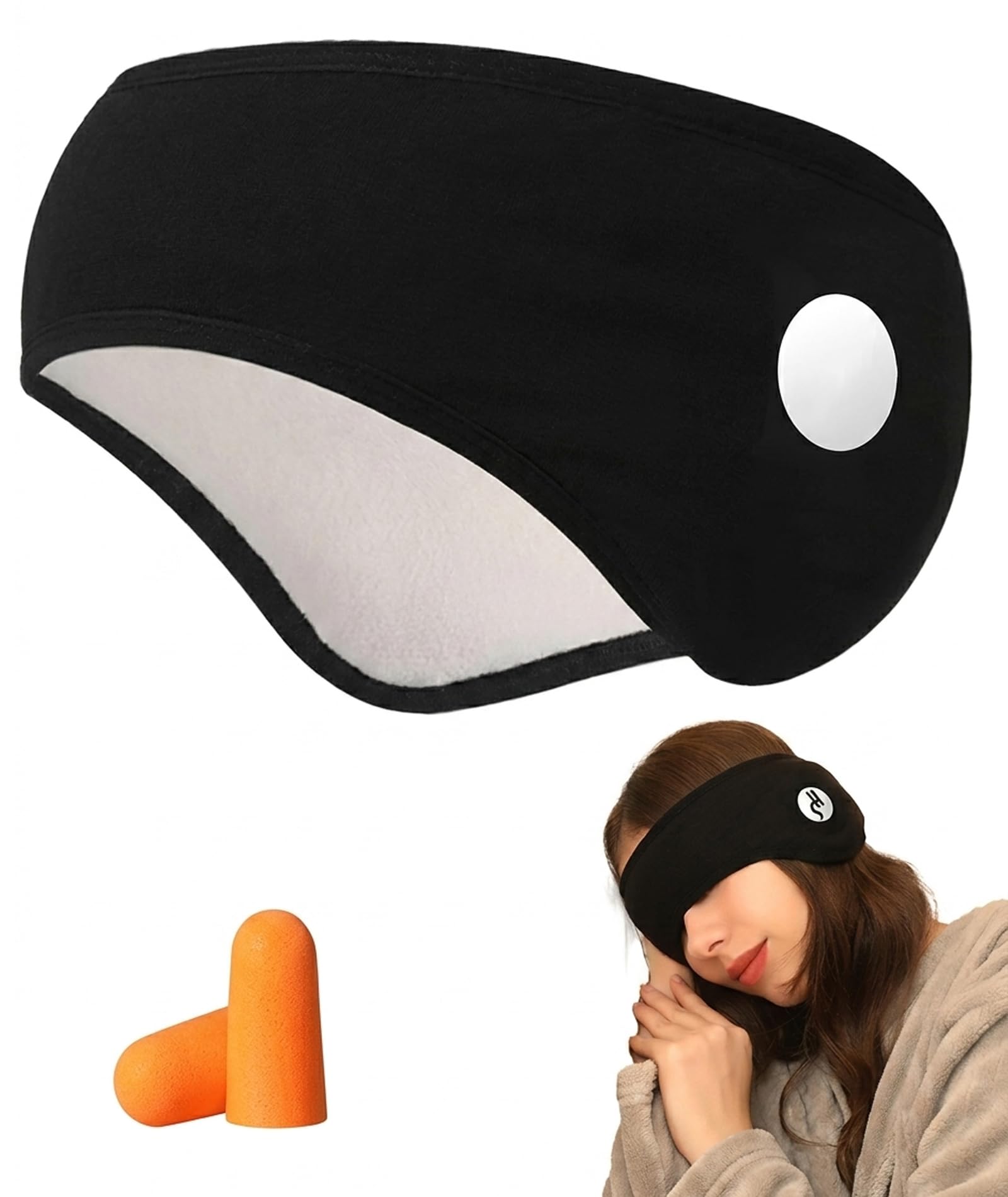 2 Pcs Sleep Headband, Eye Mask For Sleeping, Noise Reduction Sleep Band, Comfortable TwoInOne Design For Men And Women, Adjust
