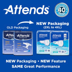 Attends Bariatric Briefs with Advanced DermaDry Technology for Adult Incontinence Care, XX-Large, Unisex, 12 Count