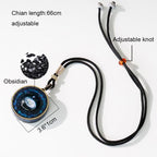 Day Day Up Nebula Pendant Necklace Resin And Crystal Planet Jewelry, Healing Necklace With Lapis Lazuli Adjustable Chain for Men