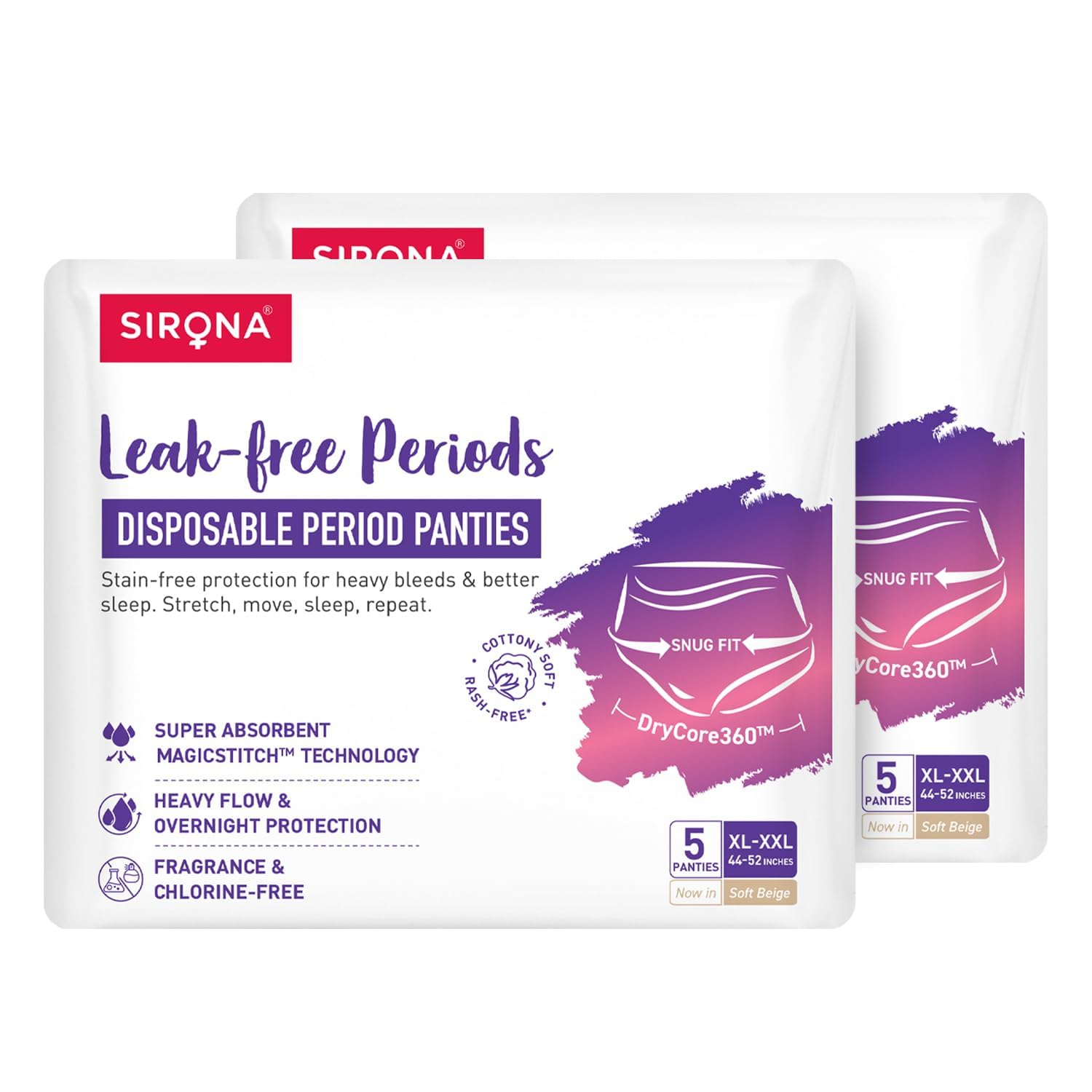 Sirona Disposable Period Panty For Girls & Women | XlXxl | Pack Of 10 | 360 Coverage For Stress Free Periods | Leakage Protecti