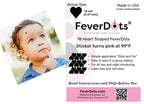 FeverDots, Fever Alert Stickers in Shapes and Hearts (Hearts, 18 Count)