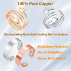 Vicmag Copper Magnetic Ring for Women, Magnetic Rings Ladies Fingers Thumb 100% Solid Pure Copper Jewelry Gift Adjustable(4PCS G