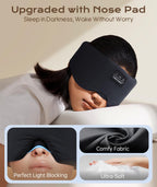 ZHENYEMEI Sleep Mask with Bluetooth Headphones, Blackout Sleep Headphones for Side Sleepers, Ultra-Thin Bluetooth 5.4 Stereo Spe