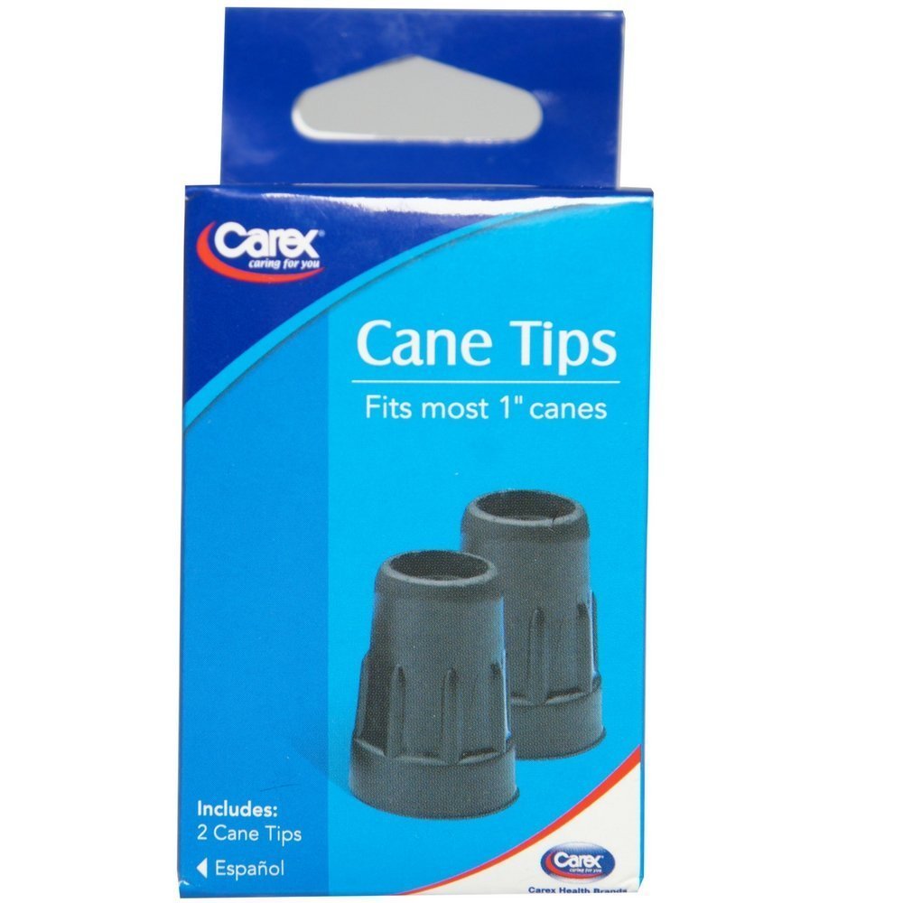 Carex Health Brands Cane Tips A720 1 Pair, Black, 1 Inch
