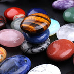 1PC Balmatin Natural Oval Worry Stone 2.4+5 PCs Natural Stones, STINO Real Crystal Dalmatian Palm Stone for Anxitey, Pocket Heal