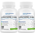 Puregen Labs Allergy Relief, Loratadine 10mg 2 Pack - 200 Tablets Total - 24 Hour Non-Drowsy Antihistamine Allergy Medicine for 