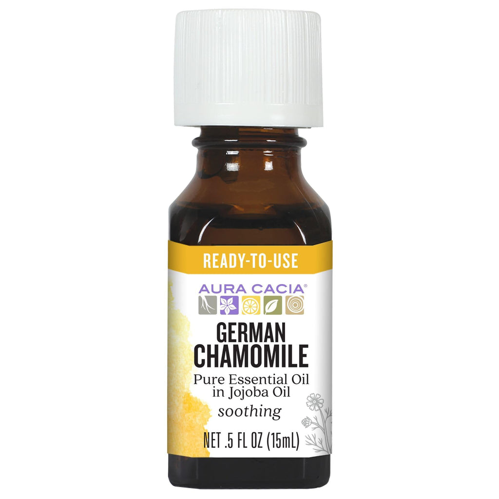 Aura Cacia German Chamomile Essential Oil (in jojoba Oil) | 0.5 fl. oz ...