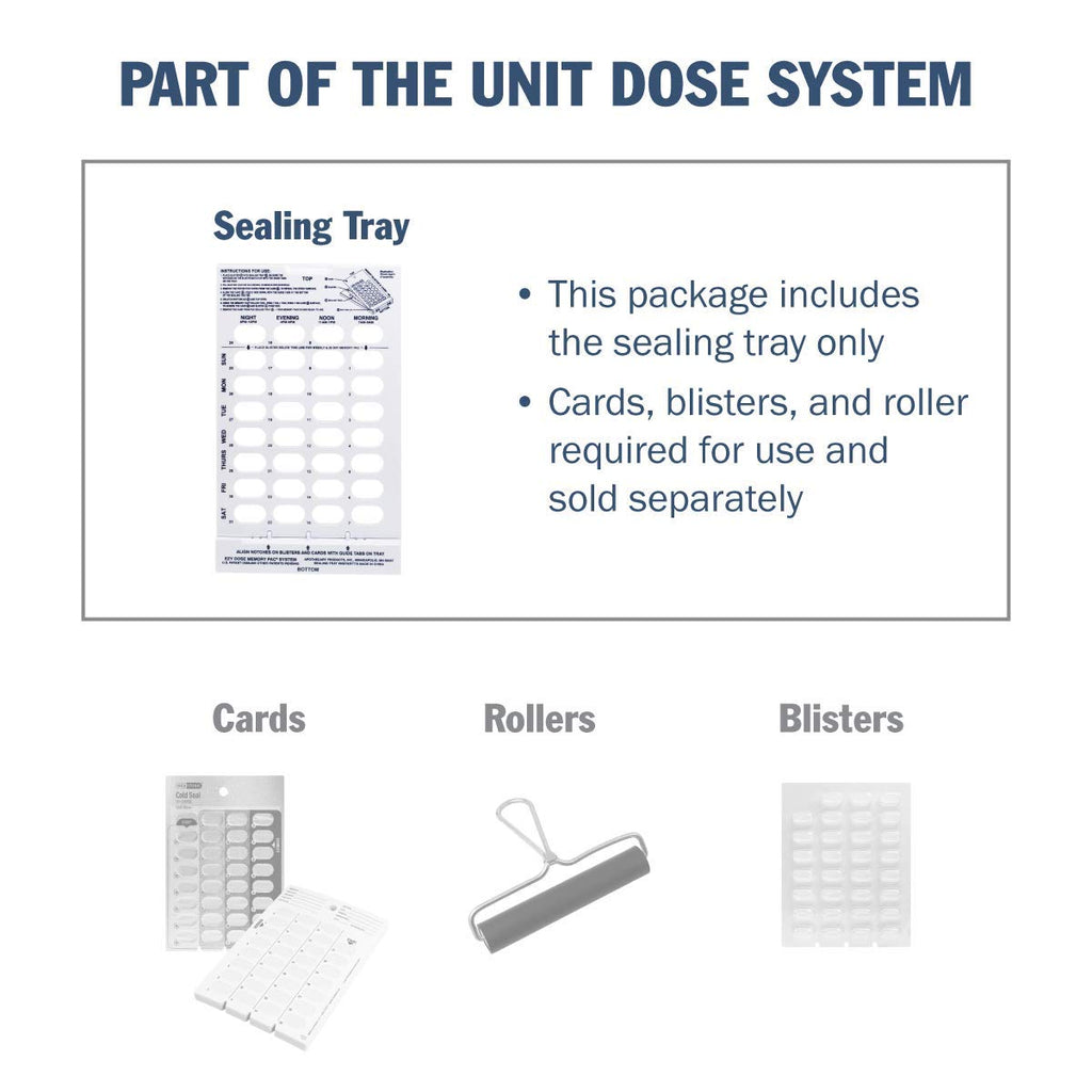 Ezy Dose 32-Day Calender View Tray for Pill, Medicine, Vitamin, Use with Unit Dose Cold Seal System Planner