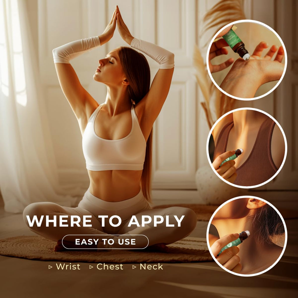Gya Labs Deep Muscle Relief Essential Oil Roll on - Blended with Soothing Cinnamon, Energizing Ginger Oil & More - Natural Aroma