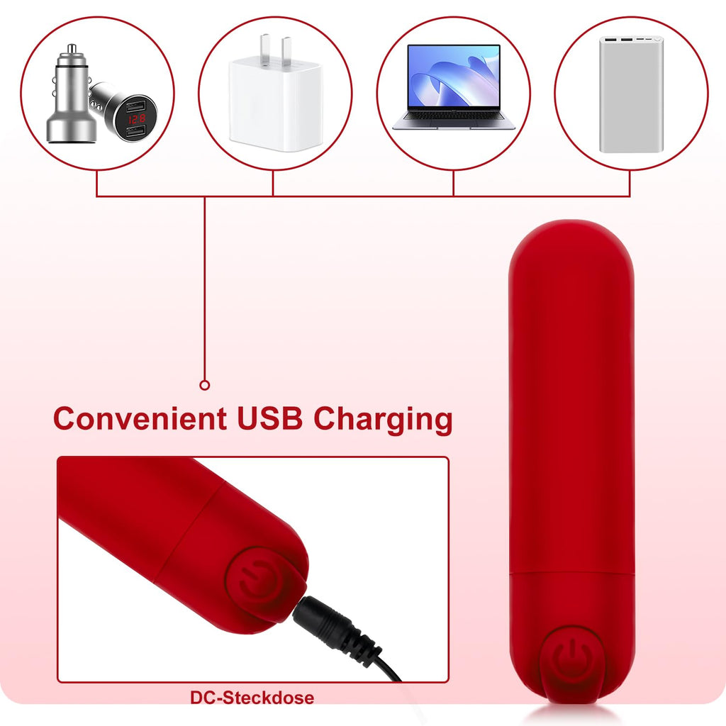Kieasn Upgrade Mini Massager, Portable Massager for Body Relaxation (Red)