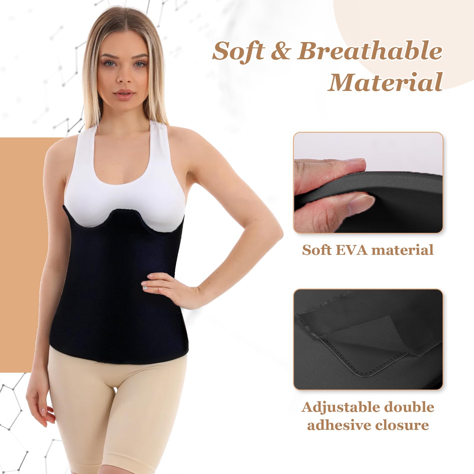 Post Surgery 360 Lipo Foam Wrap - Adjustable Abdominal Compression Board for Recovery, Breathable & Soft Lipo Foams with Full Co