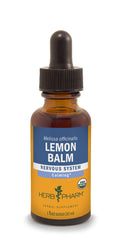 Herb Pharm Certified Organic Lemon Balm Liquid Extract for Calming Nervous System Support, Organic Cane Alcohol, 1 Ounce