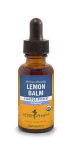 Herb Pharm Certified Organic Lemon Balm Liquid Extract for Calming Nervous System Support, Organic Cane Alcohol, 1 Ounce