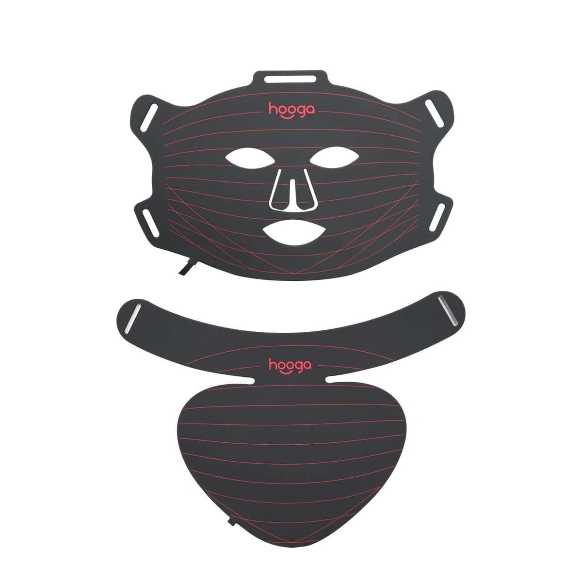 Hooga Red Light Therapy Mask  LED Face & Neck Light Therapy Mask Set, 630nm 660nm Red & 850nm Near Infrared, Tri Chip LEDs, Rec