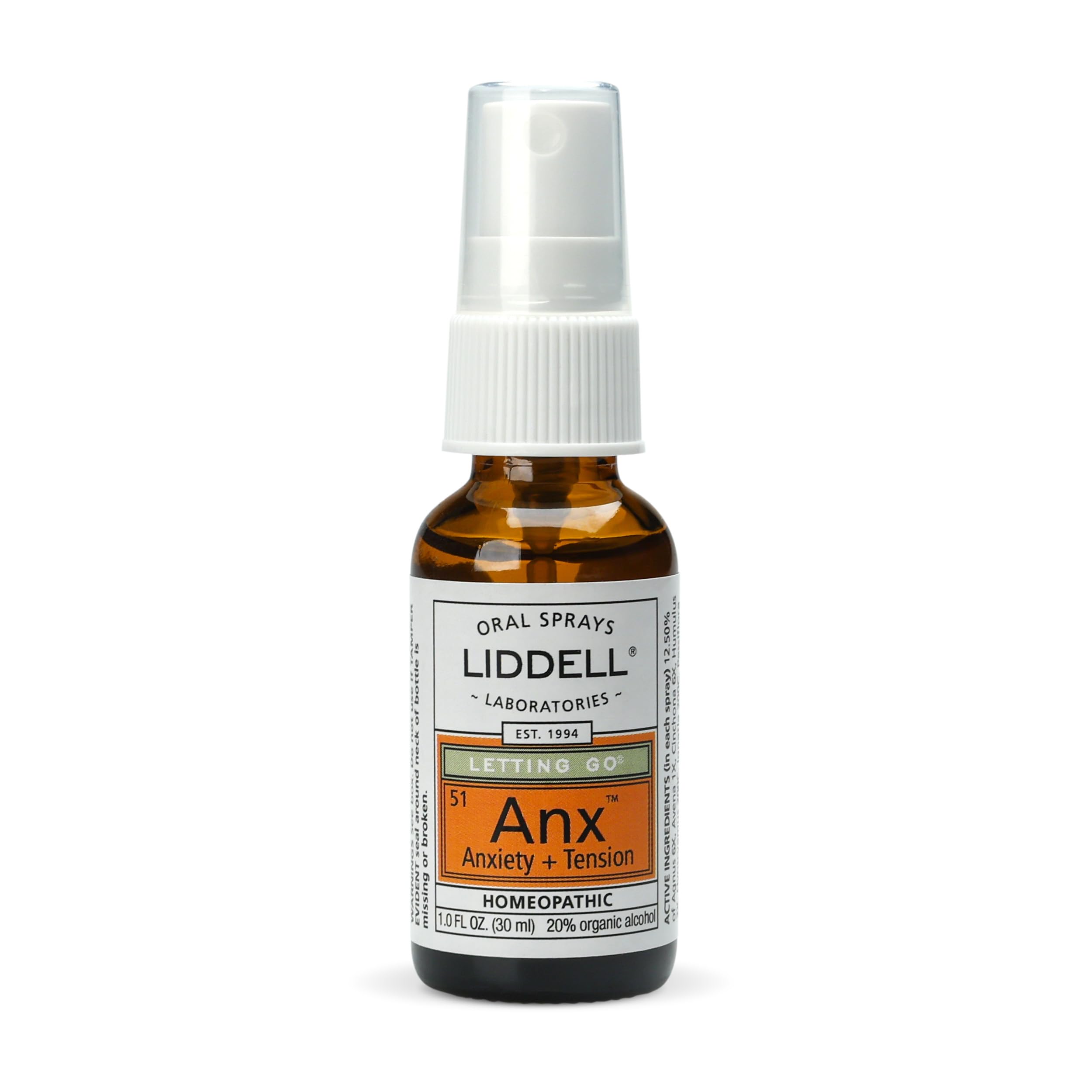 Liddell Letting Go - Homeopathic Remedies - Oral Spray for Symptoms of Anxiousness, Stress and Restlessness - Natural Calm Spray