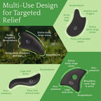 Hana Emi LUONKOS Gua Sha Tools Set - Large Black Bian Stone, 4-Pc - Face & Lymphatic Drainage Massager - Skin Care & Face Sculpt