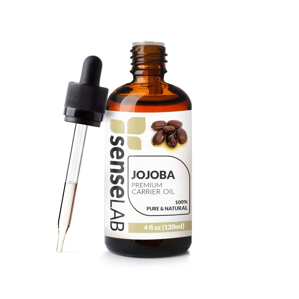 SenseLAB Jojoba Oil Natural - 100% Pure Jojoba Oil - Cold Pressed Jojoba Carrier Oil - Jojoba Oil Natural - Jojoba Oil for Hair