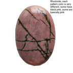Loveliome Natural Rhodonite Oval Polished Worry Stones, Healing Crystal Indoor Fountain Stones Massage Energy Anxiety Relief Ite