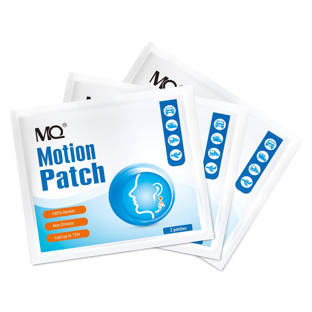 MQ Motion Sickness Patch,60 Count, Sea Sickness Patches Behind Ear for Cruise Ship Travel, Waterproof Car Sickness Patches Fast