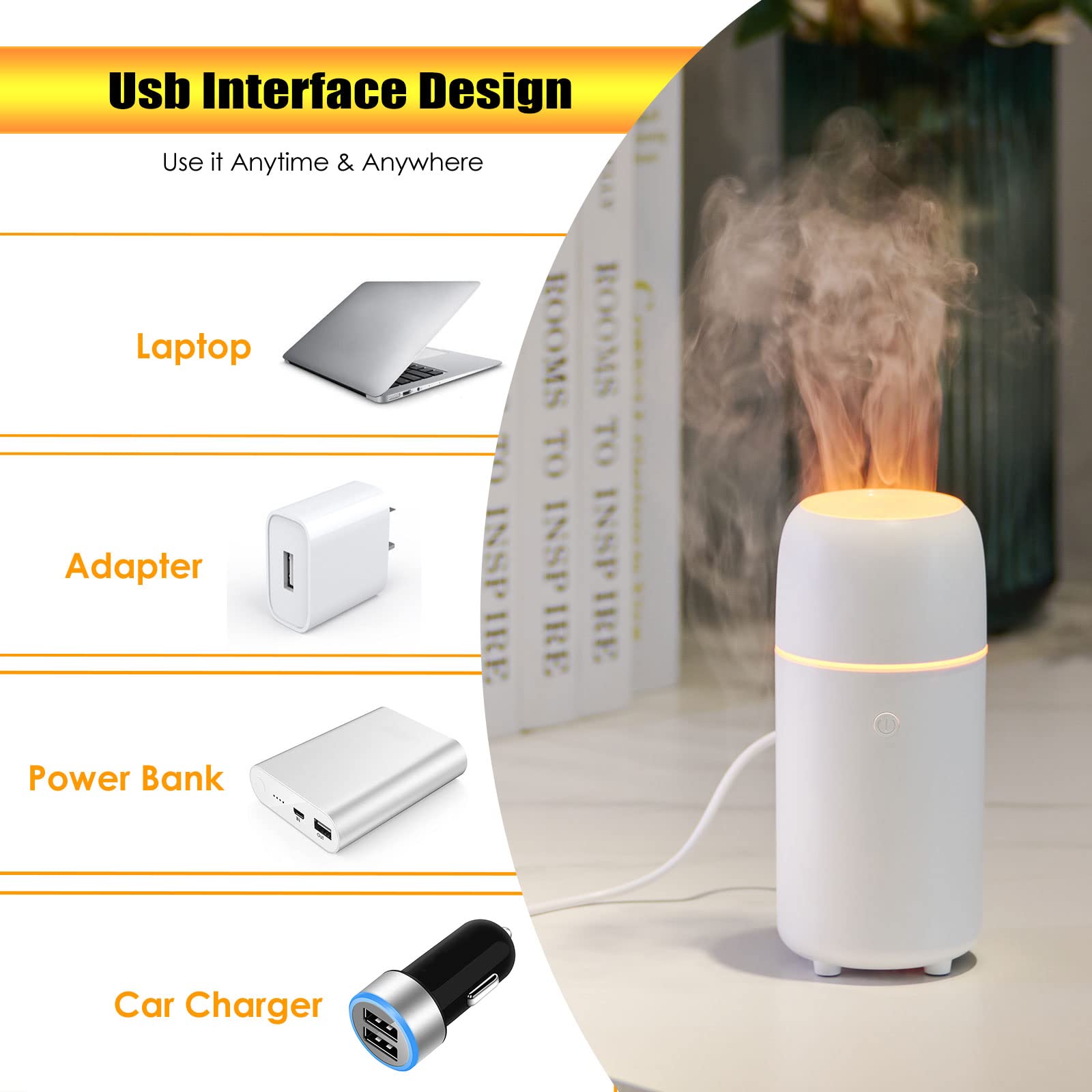 Car Diffuser, Car Air Fresheners Car Diffusers for Essential Oils USB Car Humidifier Aromatherapy Diffusers Cool Mist Portable w