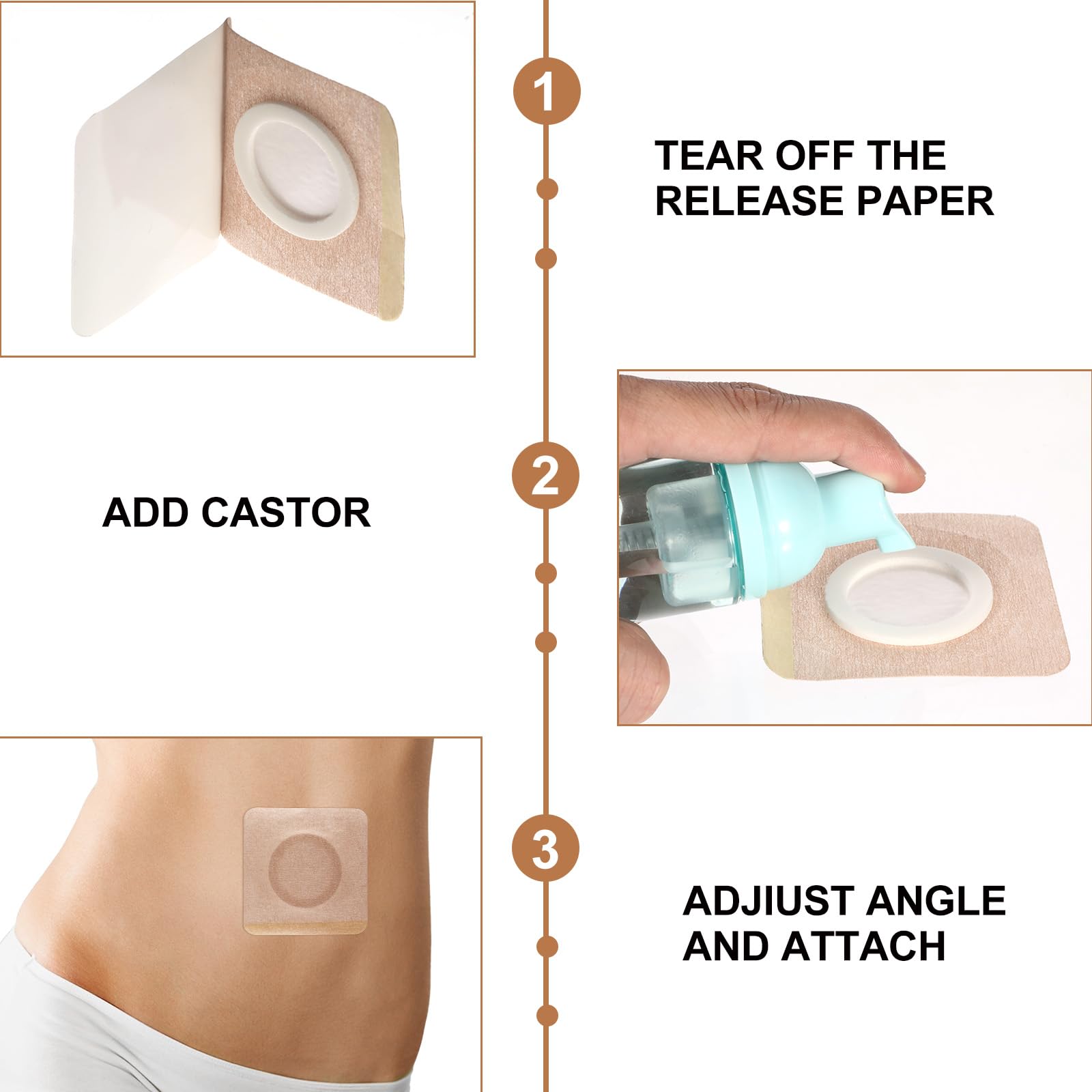 YUXIANLB 100PCS Disposable Castor Oil Pack Wrap for Belly Button Anti-Leakage Belly Patch Organic Cotton Castor Oil Patches Anti
