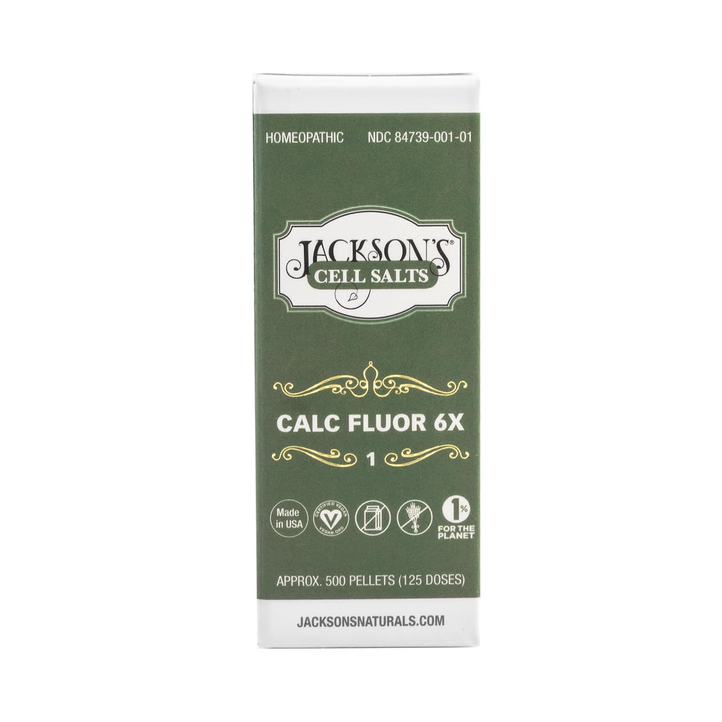 Jackson's #1 Calc Fluor 6X (500 Pellet Bottle) - Certified Vegan, Lactose-Free Schuessler Calcarea Fluorica 6X Made in The USA (