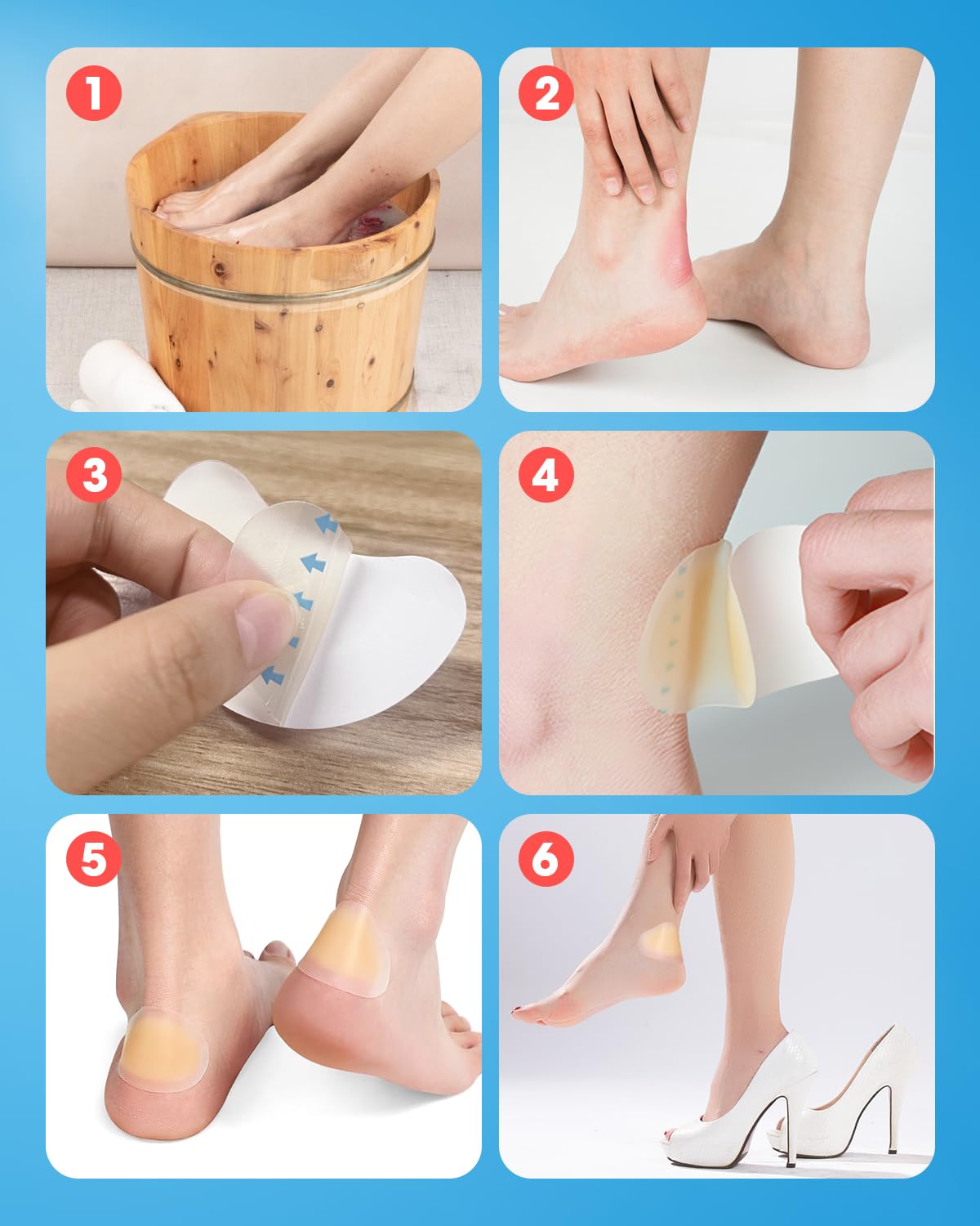 MQXUNMI Hydrocolloid Blister Pads for Feet & Hands - 32 Count Waterproof Bandages, Self-Adhesive, 5 Shapes for Toes, Heels, Palm