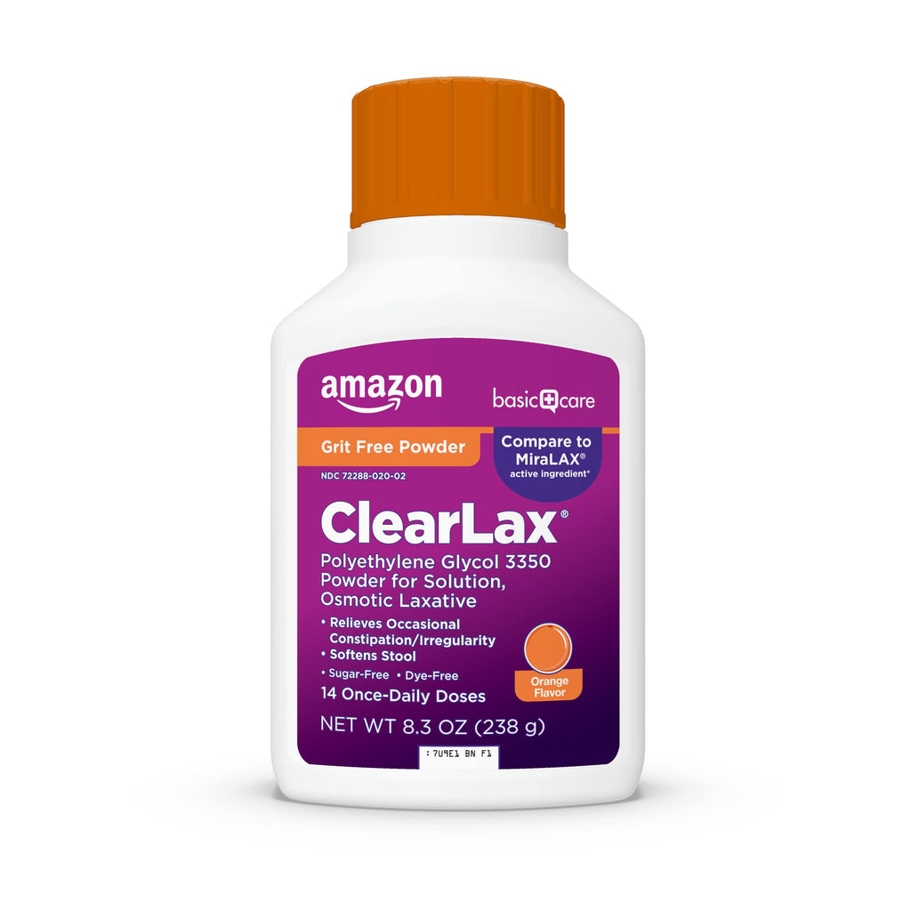 Amazon Basic Care ClearLax Polyethylene Glycol 3350 Powder for Solutio ...