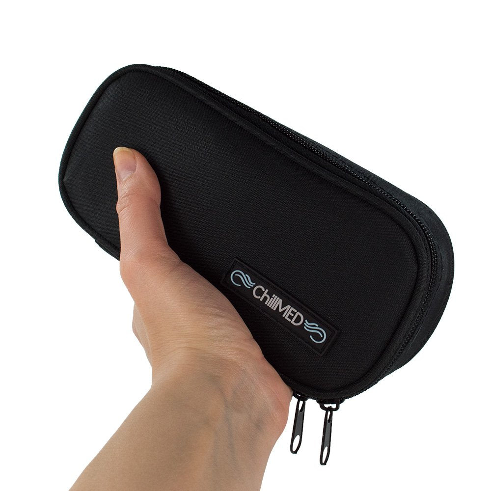 ChillMED Micro Cooler Bag - Diabetic Insulin Vial Carrying Case Travel Pack With Re-Freezable Ice Pack - Up to 12 Hours of Cool