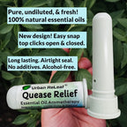 Urban ReLeaf Quease Relief Essential Oil Aromatherapy Nasal Inhaler - Pure Undiluted Oils for Queasy Nausea Tummy, Easy Open Sna