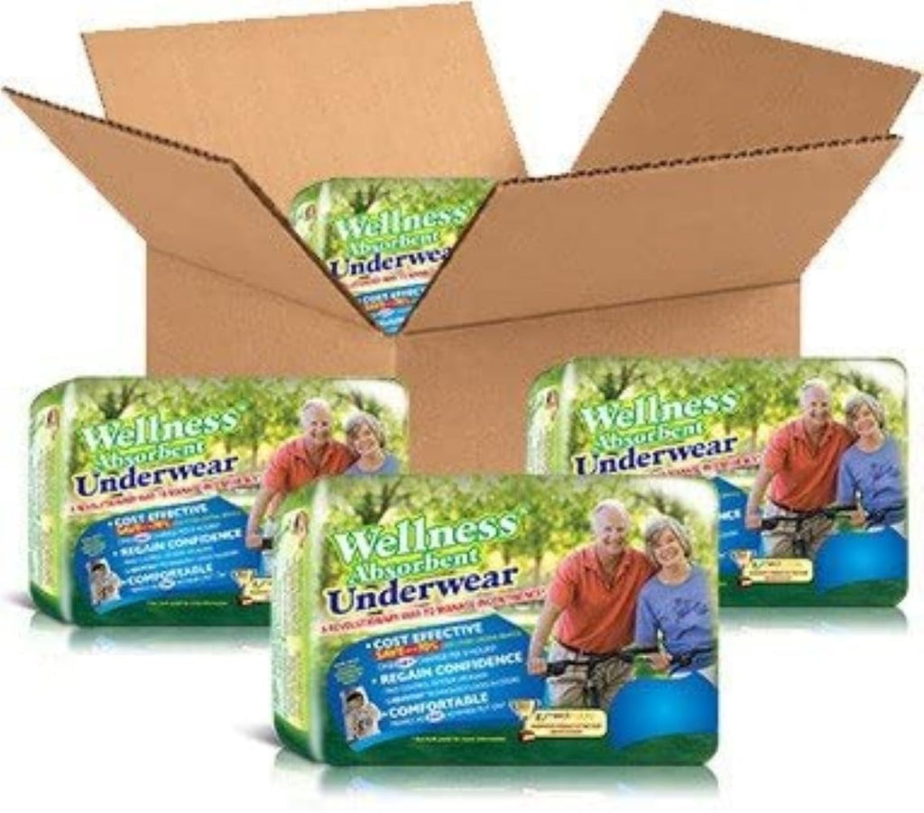 Unique Wellness-Absorbent Underwear (Pull-Ups) Size Medium (19-30 Waist) 64 Count