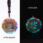 Day Day Up Orgonite Necklace Sri Yantra Luminous Pendant Sacred Geometry Chakra Energy Necklace Meditation Jewelry