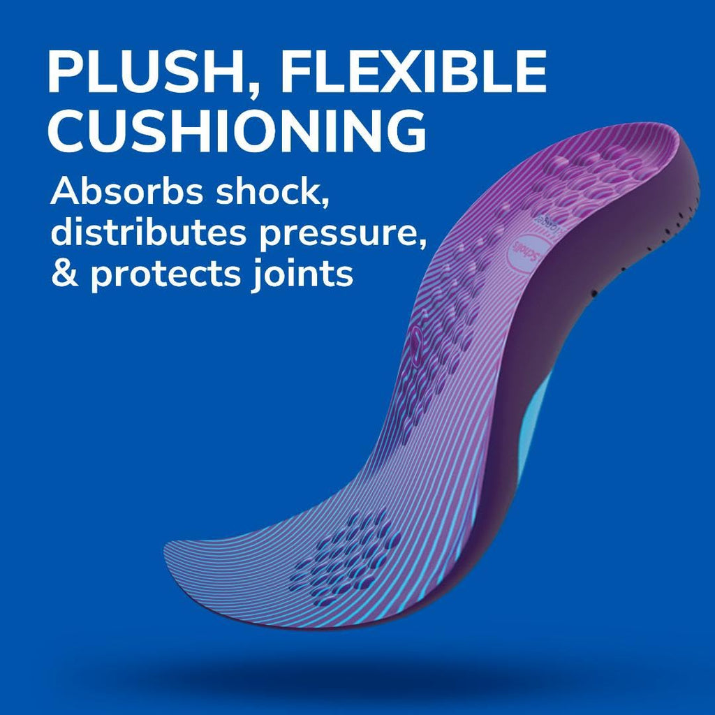 Dr. Scholls Walk Longer Insoles for Men - Comfortable Plush Foam Cushioning Inserts for Walking, Hiking, and Standing on Feet A