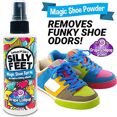 Foot and Shoe Deodorizer Spray, Extra-Strength Odor Eliminator for Smelly Shoes, Kids Feet, and Sweat, Grape Lollipop Scent, Alt