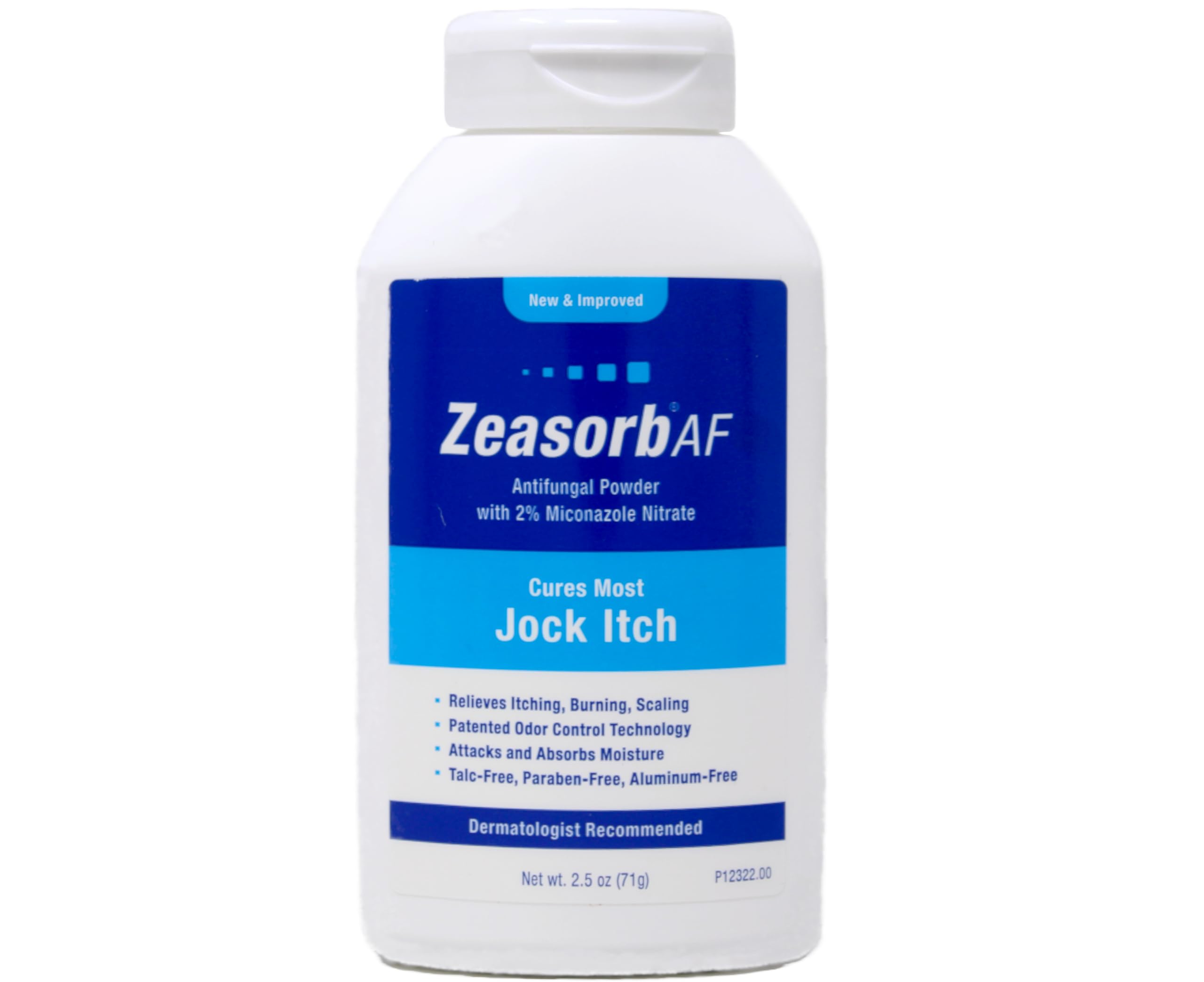 Zeasorb-AF Super Absorbent Antifungal Treatment Powder for Jock Itch 2.5 oz (Pack of 2)